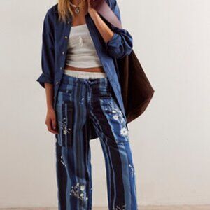 We The Free Cove Crop Pull-on Jeans, Striped, Floral, Boho, Festival, Resort